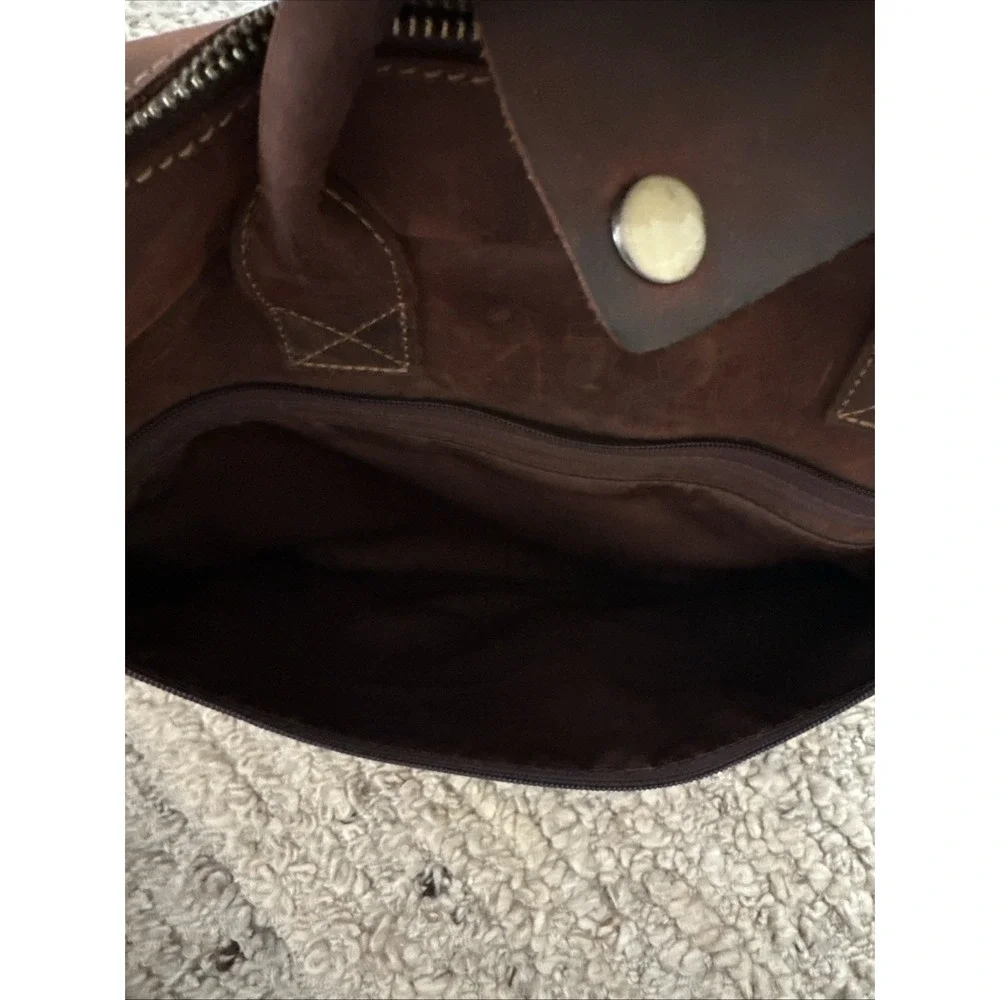 Kattee Leather Messenger Laptop Briefcase Bag Brown/Distressed